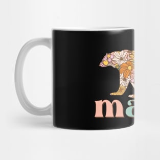 Floral Mama Bear Retro Gift Mug